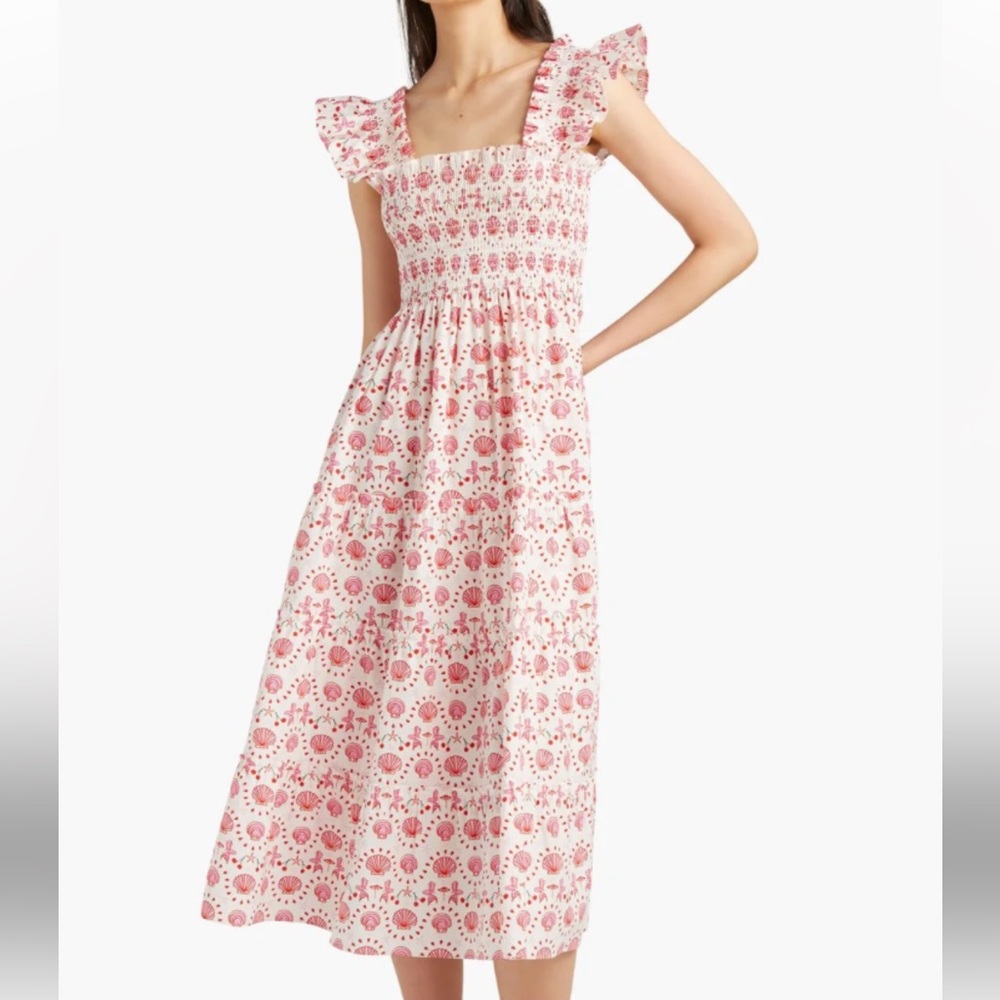 Hill House Pink Ruffled Smocked Sundress